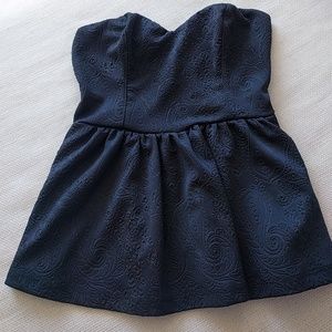 Pins and Needles Peplum Strapless Top